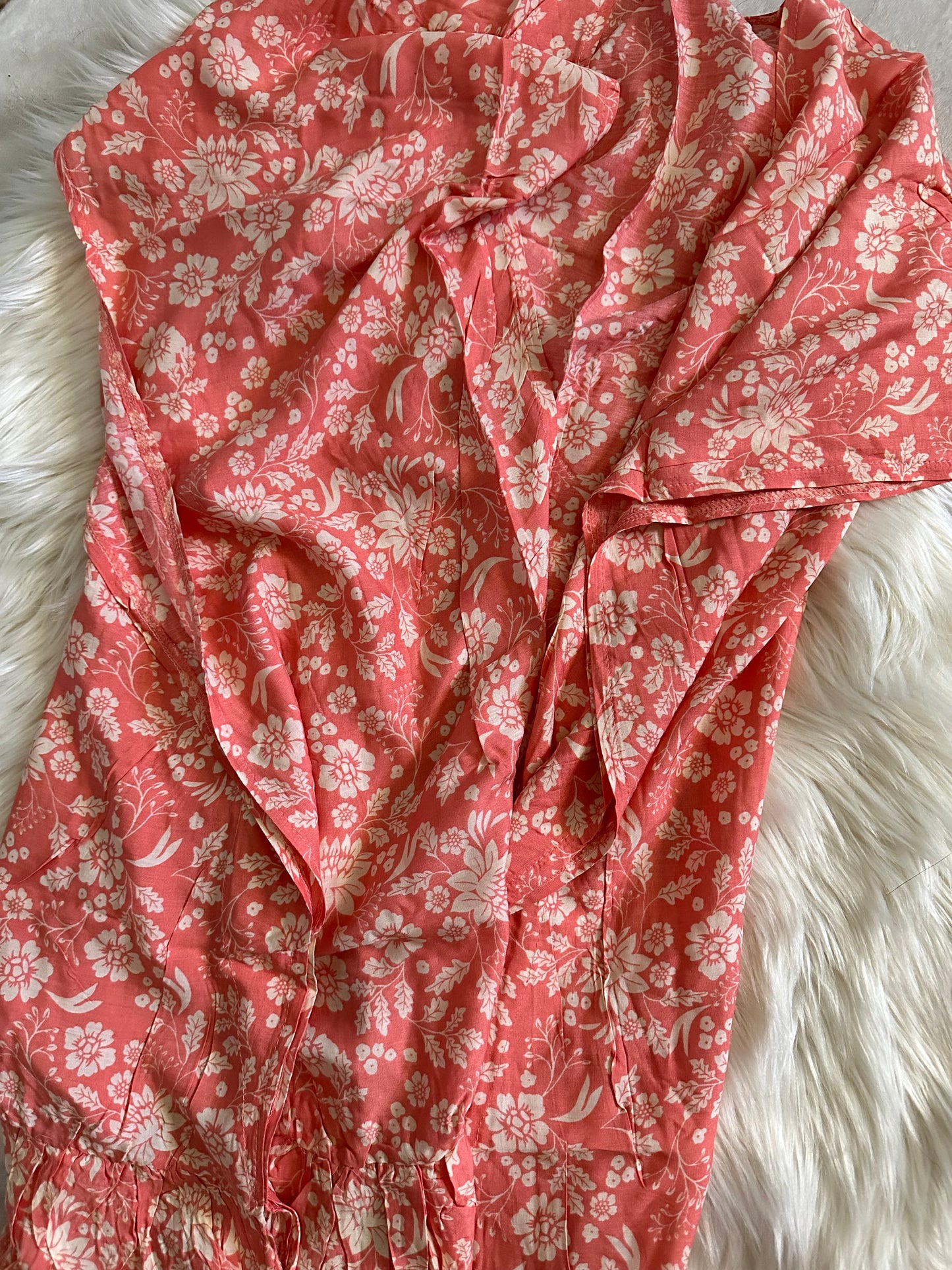 Peach Floral Duster