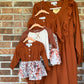Infant Floral & Burnt Orange Onesie {Matching}
