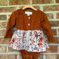 Infant Floral & Burnt Orange Onesie {Matching}